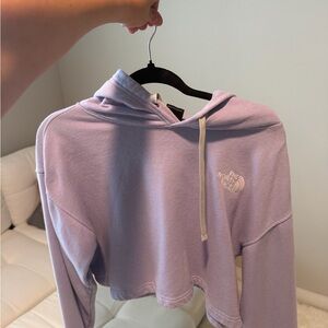 The North Face Cropped Lavender Hoodie Sweatshirt